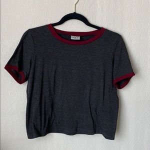 Grey/Maroon Crop Top